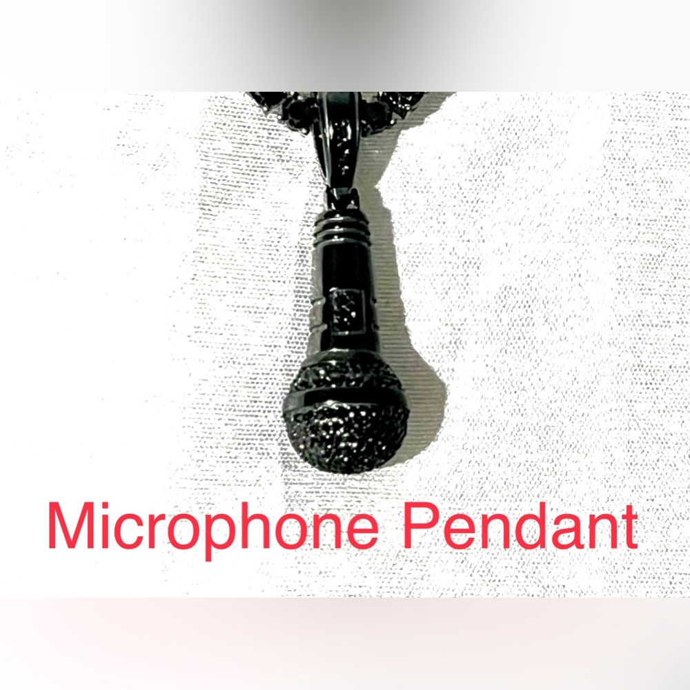 New Microphone Pendant for Necklace / Chain - Picture 6 of 8